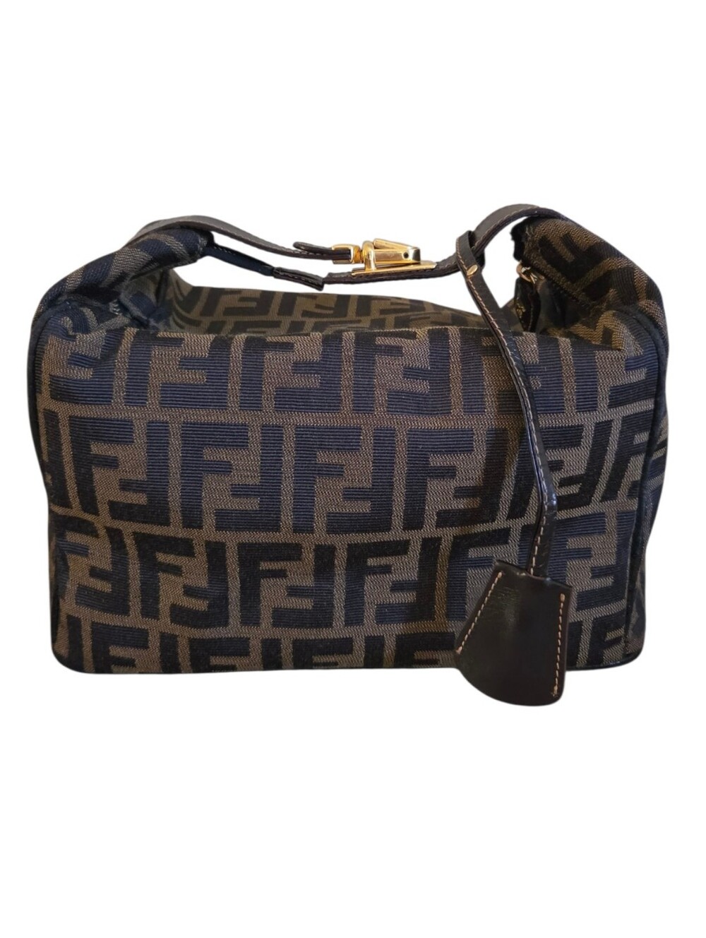 Fendi FF Canvas Shoulder Bag - Brown and Black